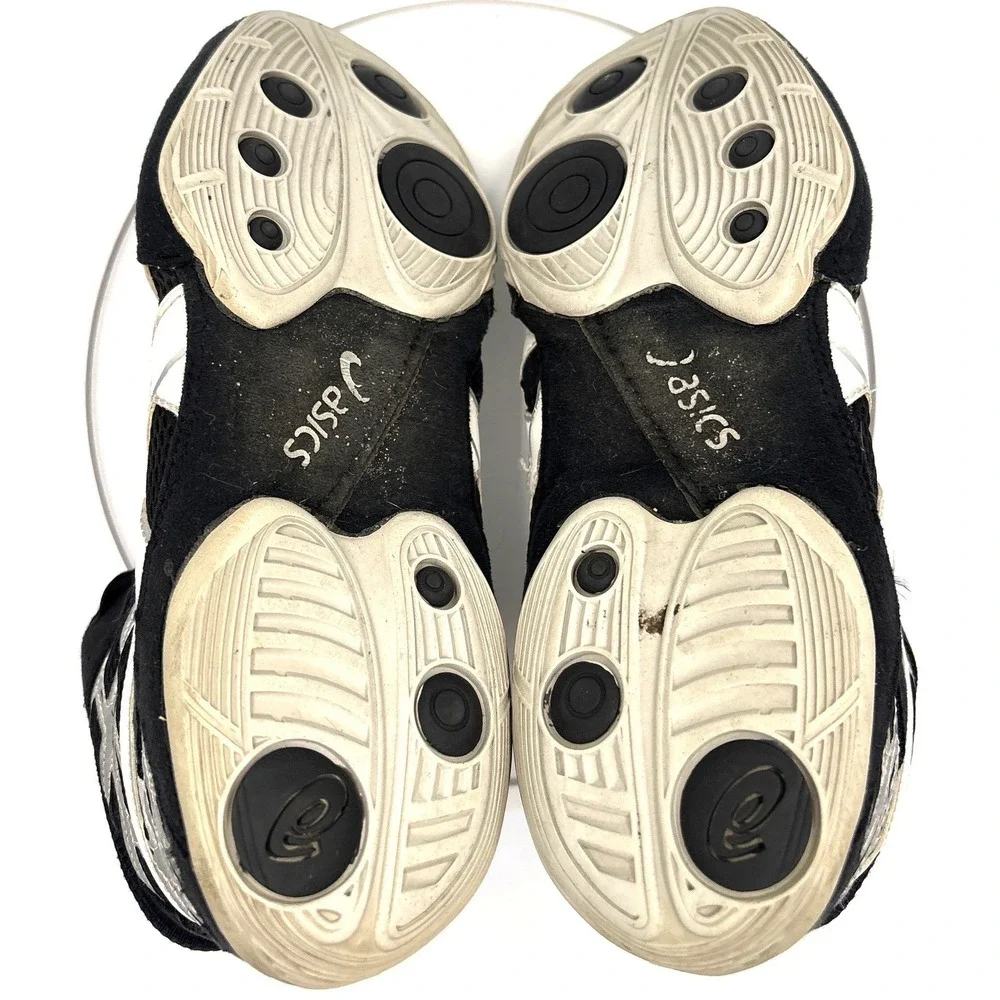 Asics Split Second 9 Wrestling Shoes Mens 11.5 Black White Silver J203Y Mid Top